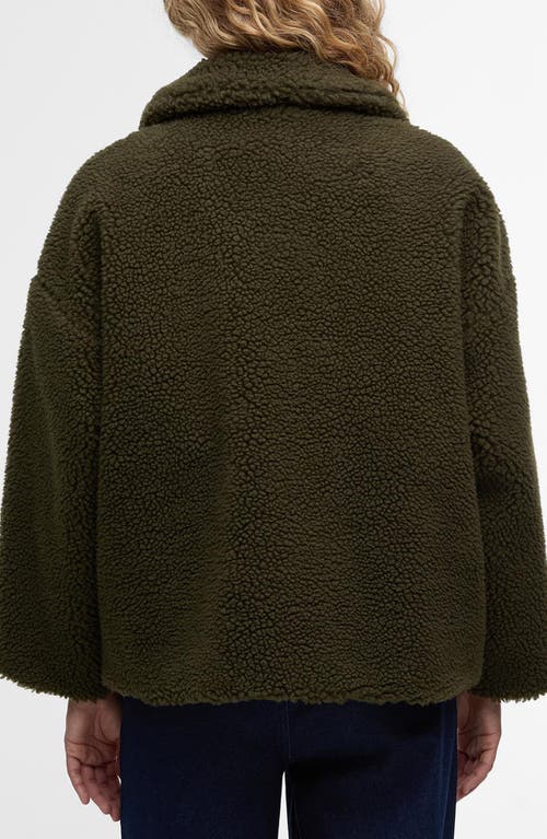Barbour Brawby High Pile Fleece Jacket In Green