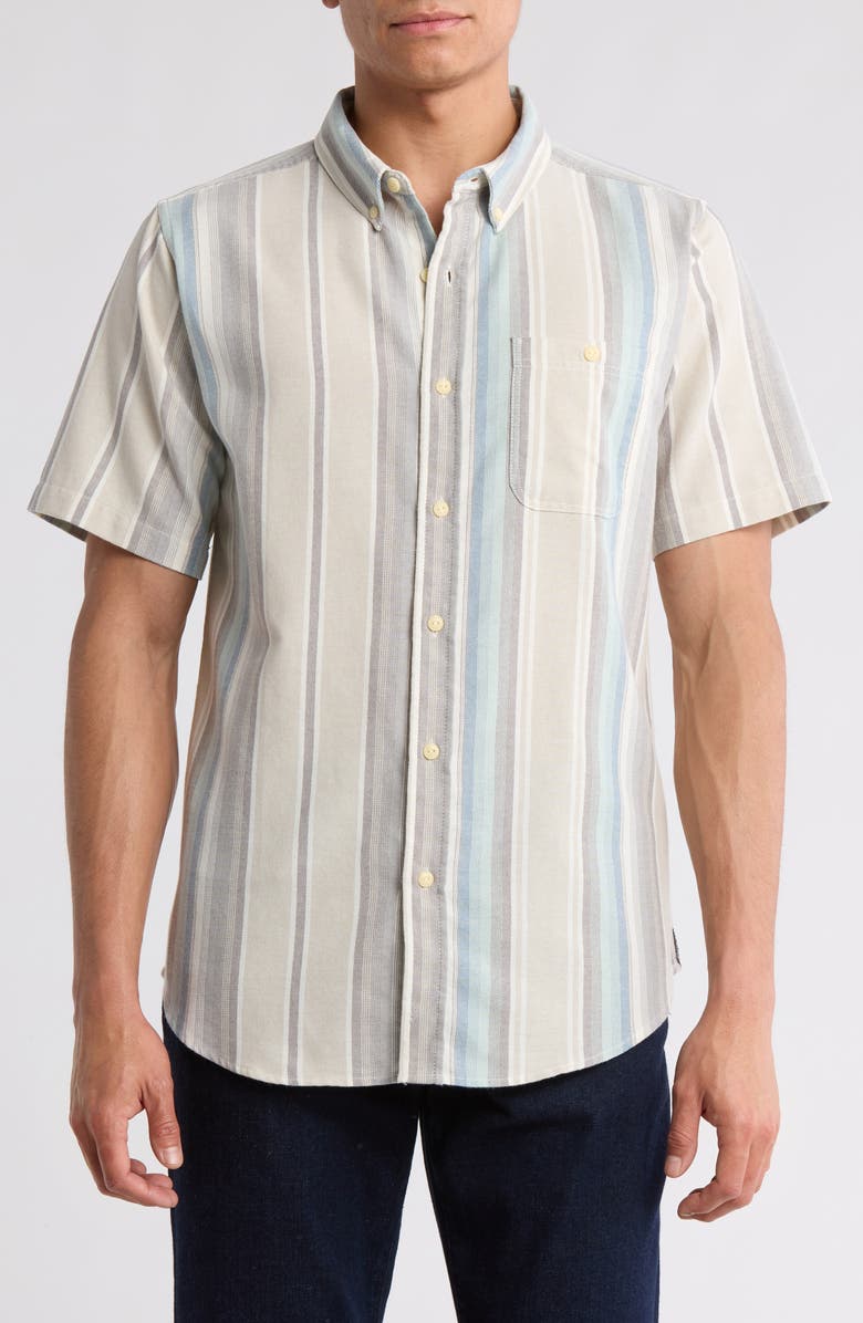 Ezekiel Perth Short Sleeve Button-Down Shirt, Main, color, Linn