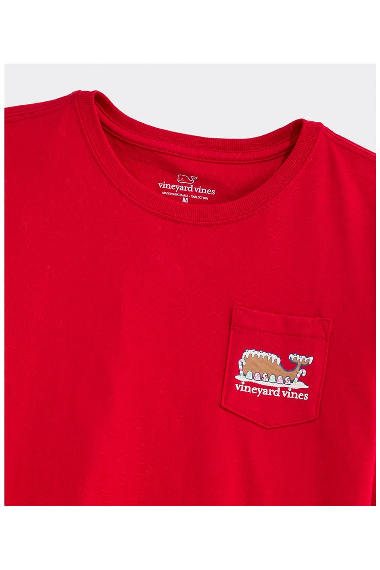 Kids' Long Sleeve Cotton Graphic Pocket T-Shirt, Alternate, color, RED VELVET
