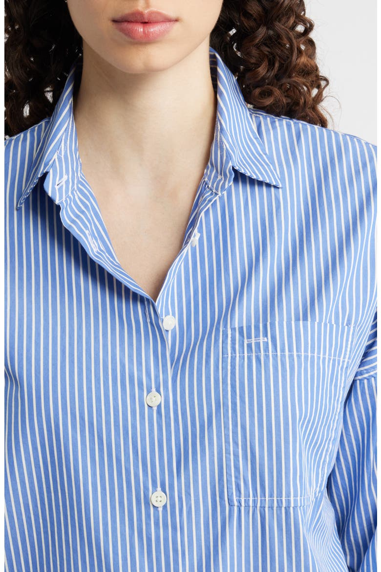 Jo Stripe Cotton Poplin Button-Up Shirt, Alternate, color, BLUE / WHITE STRIPE