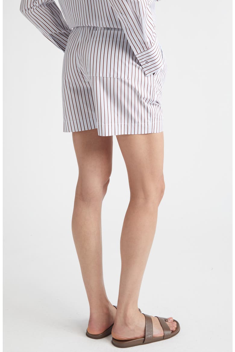 Lory Stripe Cotton Poplin Drawstring Shorts, Alternate, color, DARK RED/ LIGHT BLUE