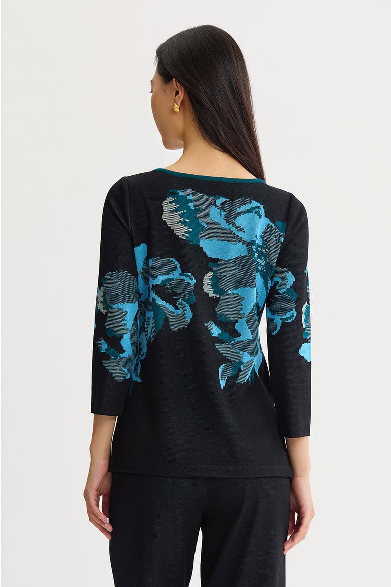 Floral Jacquard Knit Tunic, Alternate, color, Deep Teal