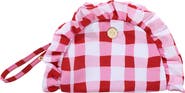 PACKED PARTY Picnic-Core Red and White Gingham Ruffled Clutch - 8.25x5.25 Inch Check Print Pouch with Ruffle Trim and Poly Lining for Parties and Gifting