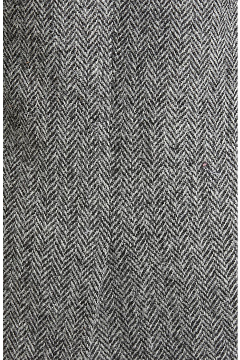 Notch Collar Wool Coat, Alternate, color, NOIR BLANC