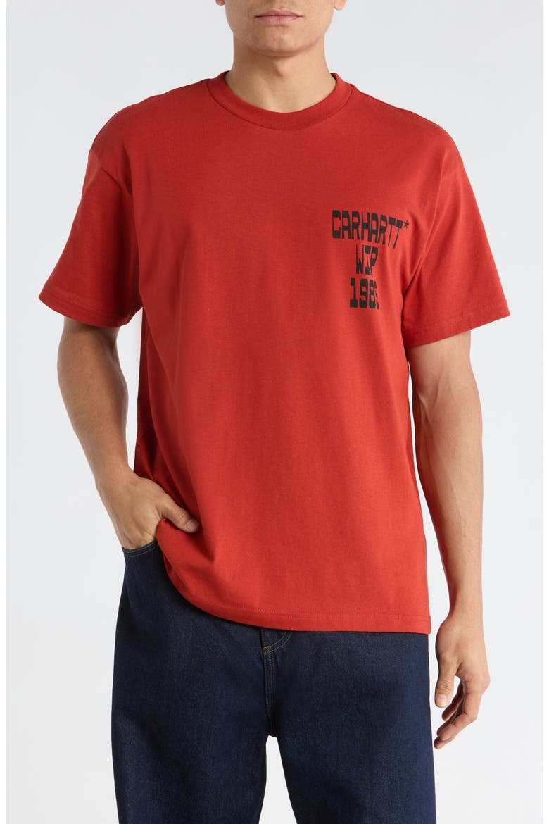 Blocks Organic Cotton Graphic T-Shirt, Main, color, OXIDE RED