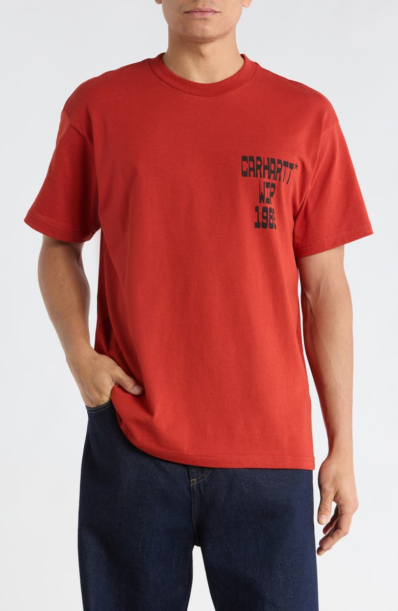 Carhartt Work In Progress Blocks Organic Cotton Graphic T-Shirt, Main, color, Oxide Red