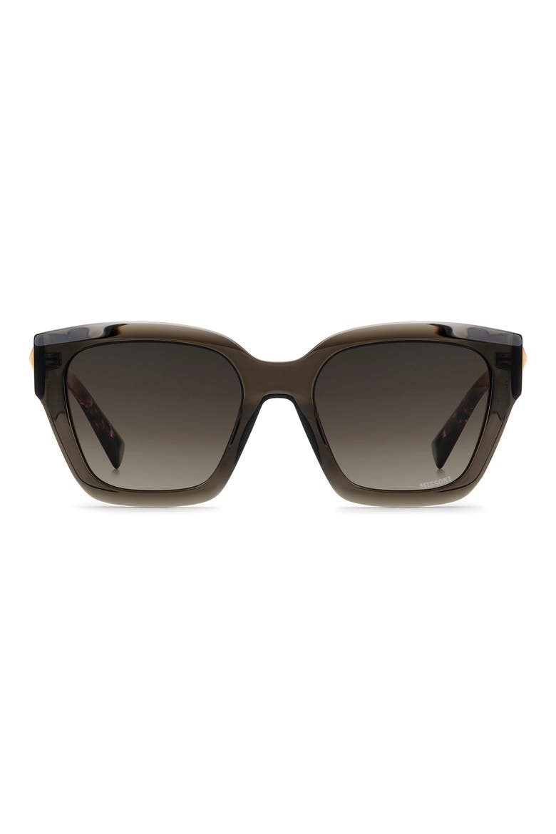 53mm Gradient Square Sunglasses, Main, color, GREY/ BROWN