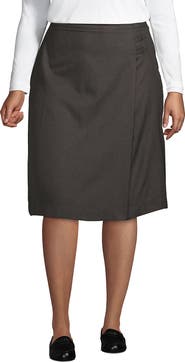 Lands' End Plus Solid A-line Skirt Below the Knee