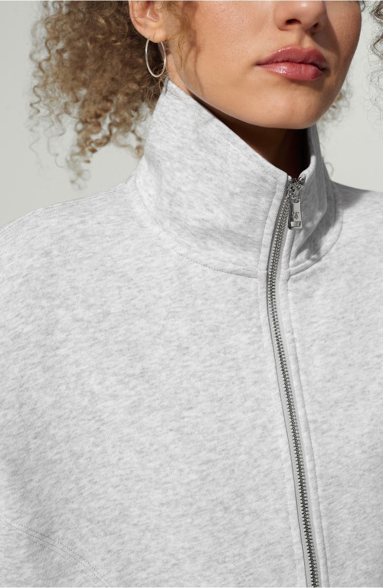 Lilysilk SILKERRY Oversized Heirloom '89 Zip Stand Collar Jacket, Alternate, color, Heather-Grey