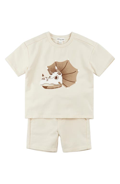 MILES THE LABEL MILES THE LABEL TRICERATOPS FOSSIL T-SHIRT & SHORTS SET 