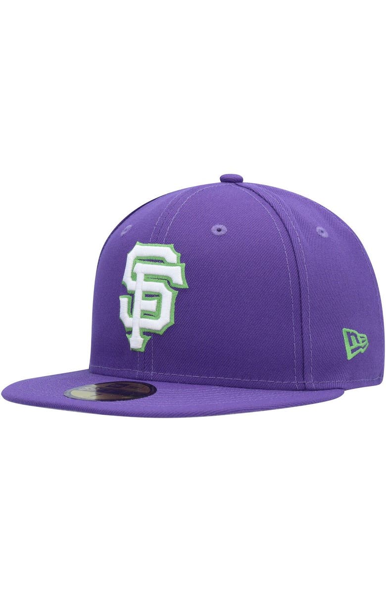 New Era Men's New Era Purple San Francisco Giants Lime Side Patch 59FIFTY Fitted Hat, Alternate, color, Purple
