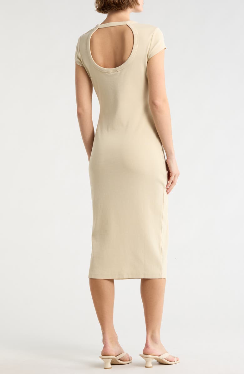 BOSS Orange Elira Short Sleeve Sheath Dress, Alternate, color, Open Beige