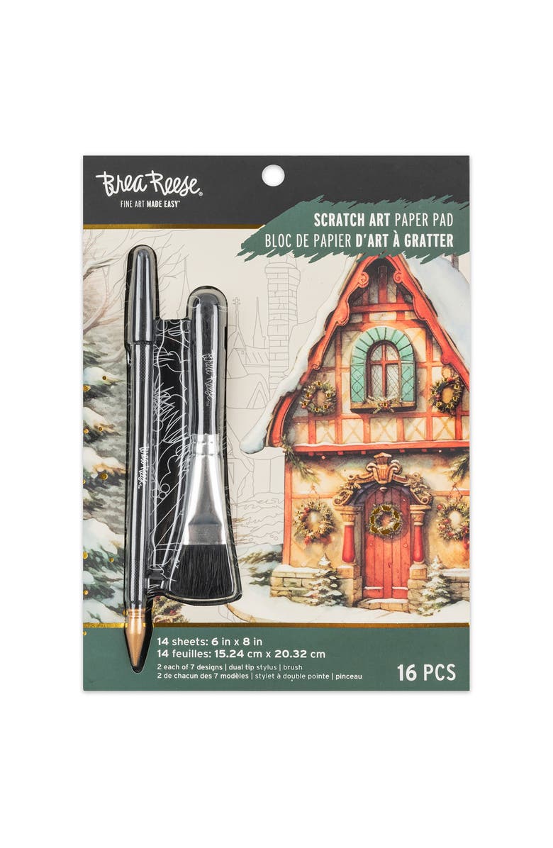 Brea Reese Scratch Art Paper Pad Home For The Holiday 14 6X8", Main, color,