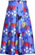 Maison Common Printed Micado Skirt Multi-color - Heart print