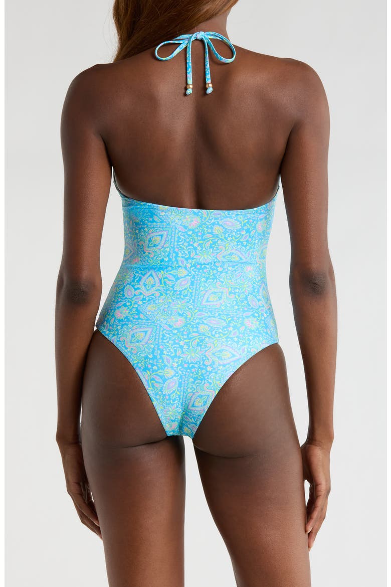 Scoop Halter One-Piece Swimsuit, Alternate, color, STARGAZE