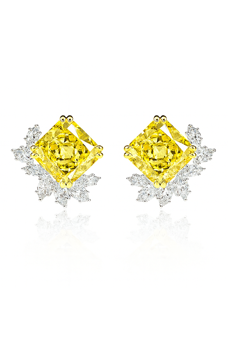 Gemma Azzurro Radiant canary stud earrings, Main, color, Yellow