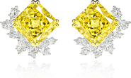 Gemma Azzurro Radiant canary stud earrings