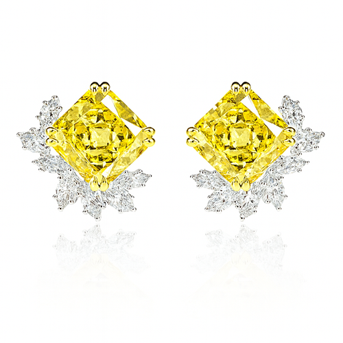 Gemma Azzurro Radiant Canary Stud Earrings In Gold
