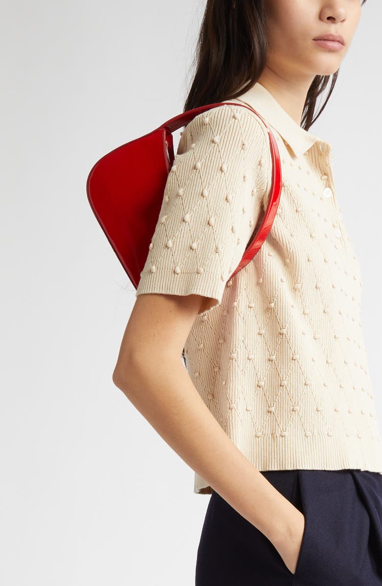 Mansur Gavriel Mini BonBon Patent Leather Shoulder Bag, Alternate, color, Flamma