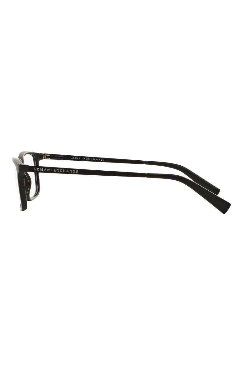 55mm Rectangular Optical Glasses, Alternate, color, MATTE BLACK