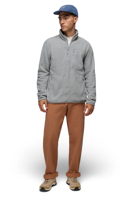 Prana Tuff Fluff Fleece Half Zip Pullover In Gray