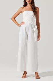 ASTR the Label Maciel Strapless Cotton Jumpsuit
