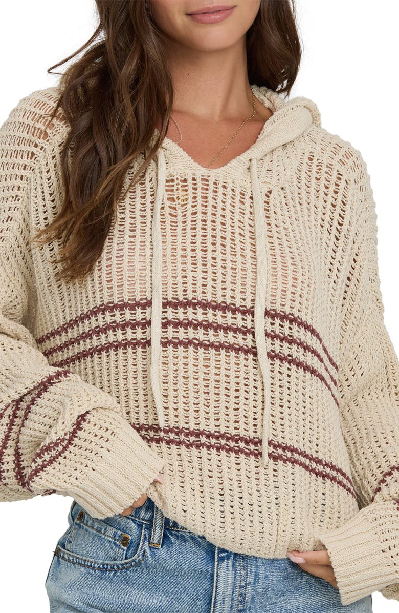 Billabong Dawn Sweater Hoodie, Alternate, color, White Cap