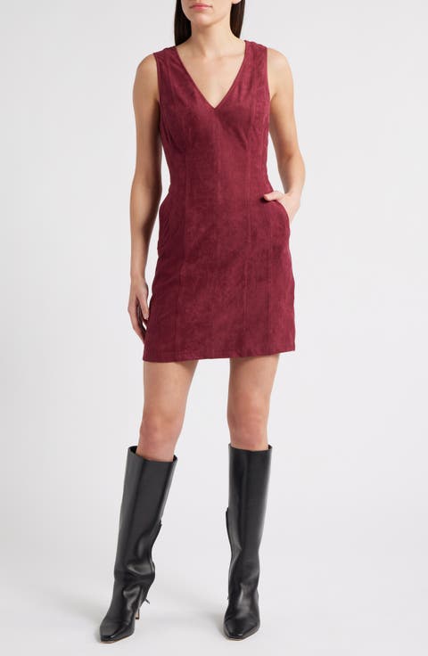 Nasha Faux Suede Sheath Dress