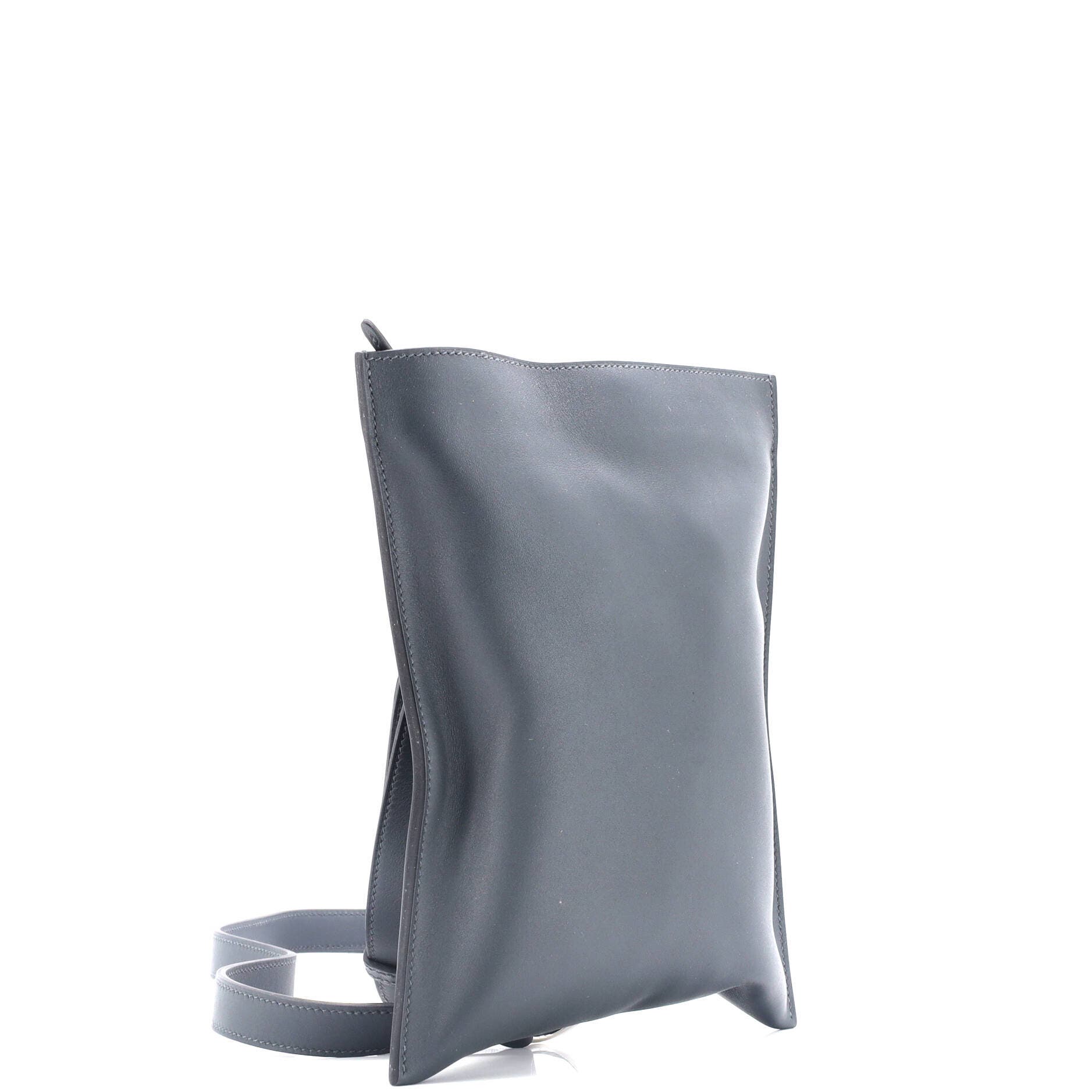 Pre-Owned Hermes Pochenplus Sling Wallet Leather, Alternate, color, Gris Misty