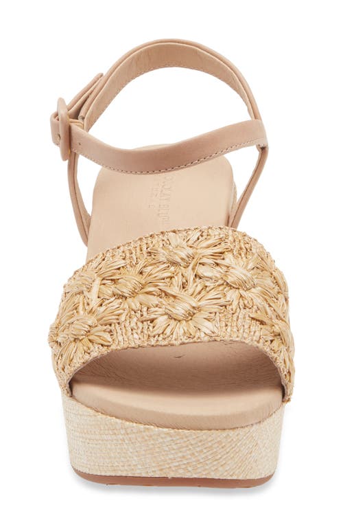 Chocolat Blu Yizzy Ankle Strap Platform Wedge Sandal In Natural Raffia