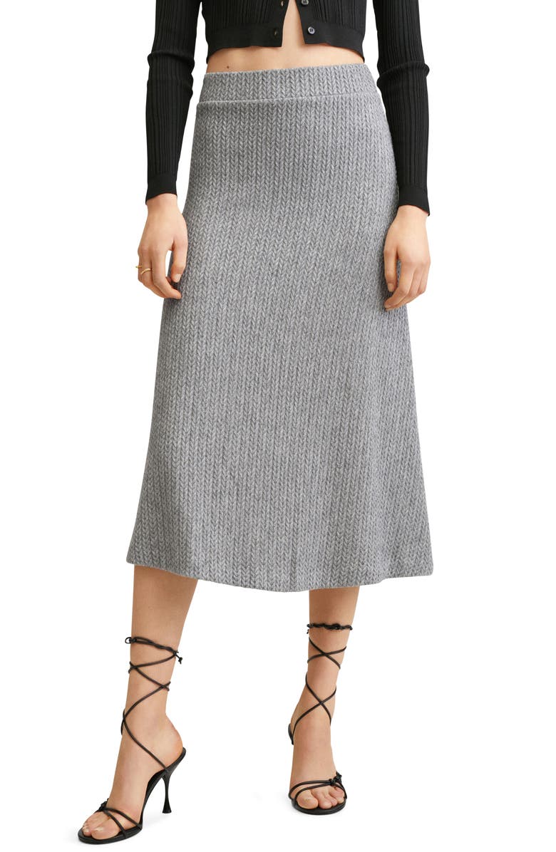 MANGO Cable Knit Skirt, Main, color,