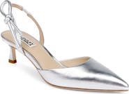 Badgley Mischka Bridal Gentry Slingback Pointed Toe Kitten Heel Pump