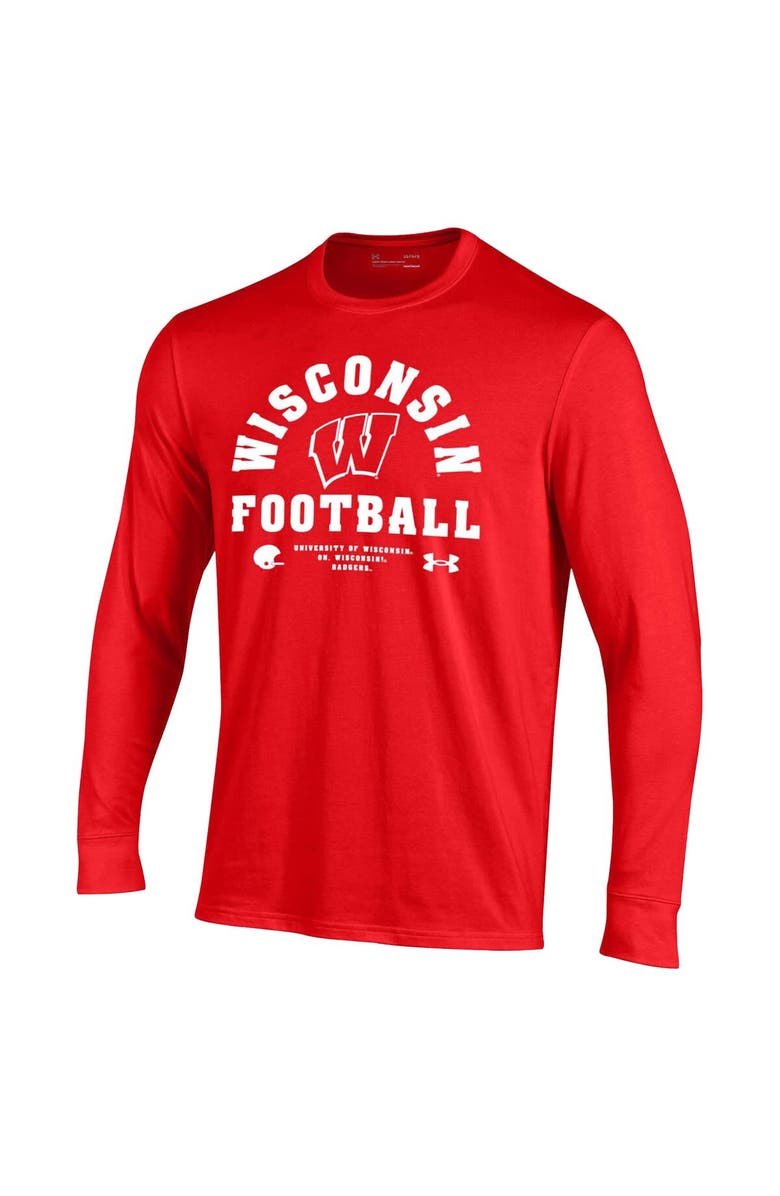 Under Armour Men's Under Armour Red Wisconsin Badgers 2025 Sideline Football Performance Cotton Long Sleeve T-Shirt, Alternate, color, Red