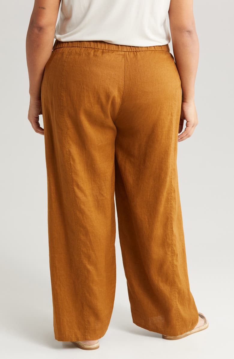 Eileen Fisher Wide Leg Organic Linen Ankle Pants, Alternate, color,