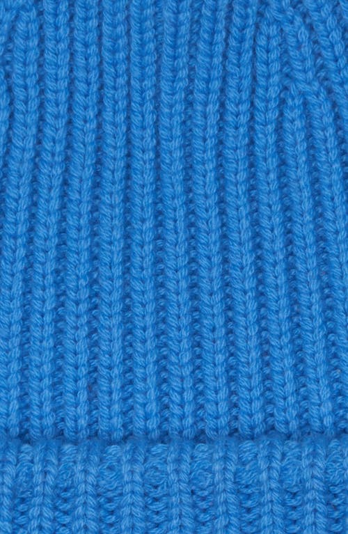 Moncler Logo Patch Virgin Wool & Cashmere Beanie In Blue