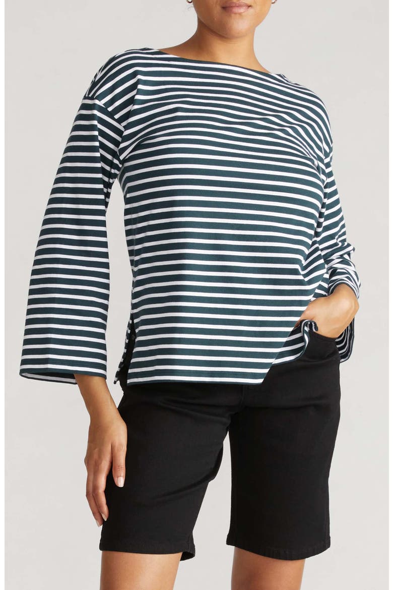 Montauk Breton Stripe Top, Main, color, DEEP SEA/ WHITE STRIPE