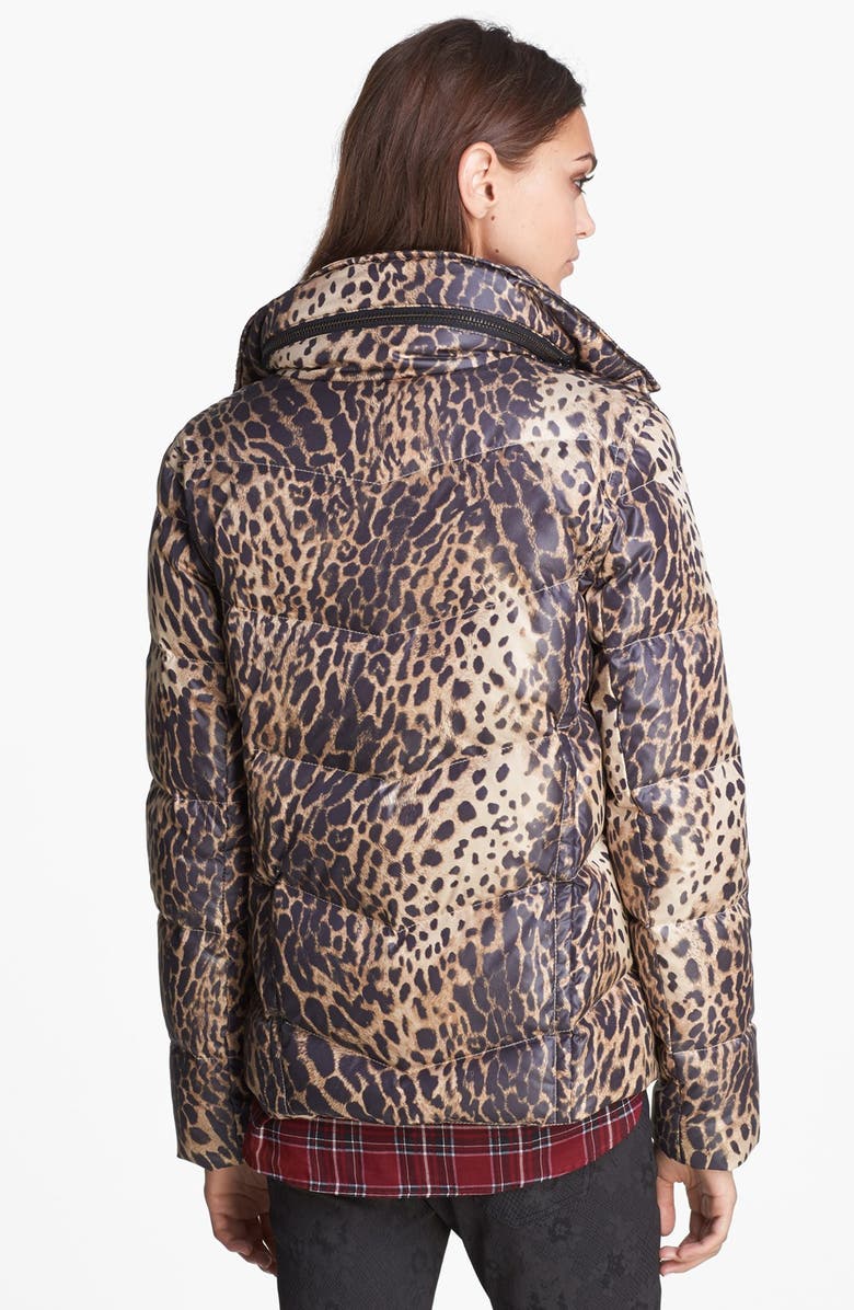 The Kooples Leopard Print Puffer Jacket, Alternate, color, 