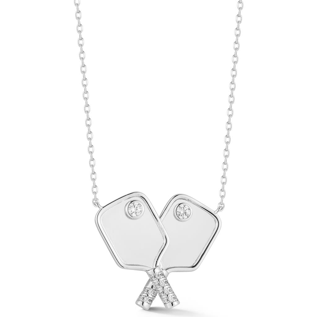 Sphera Milano Pickleball Pendant Necklace In Silver