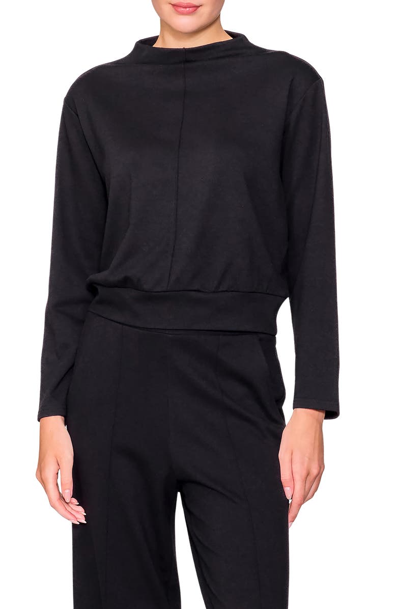 MELLODAY Funnel Neck Pullover, Main, color, Black