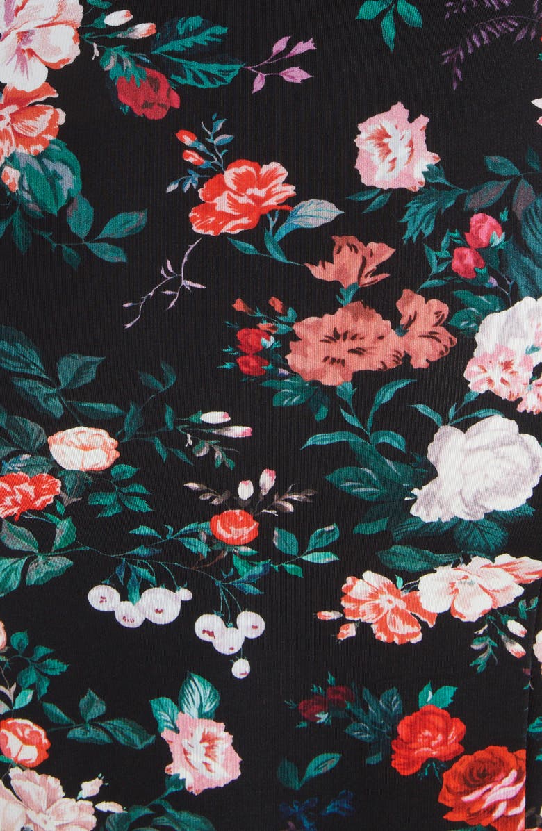 Rabanne Floral Print Ruched Jersey Minidress, Alternate, color,