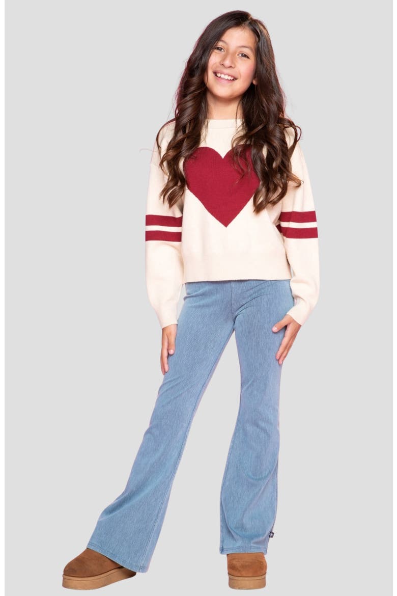 Kids' Heart Graphic Sweater, Alternate, color, OATMEAL HEARTS