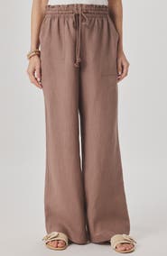 Splendid Stella Paperbag Linen Wide Leg Pants