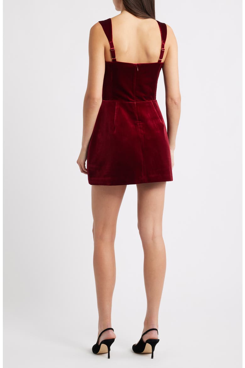 Bethany Velvet Skort Romper, Alternate, color, SCARLET