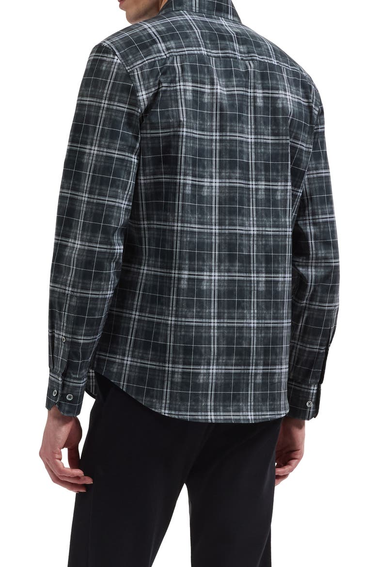 Axel Plaid Long Sleeve Shaped Shirt, Alternate, color, BLACK