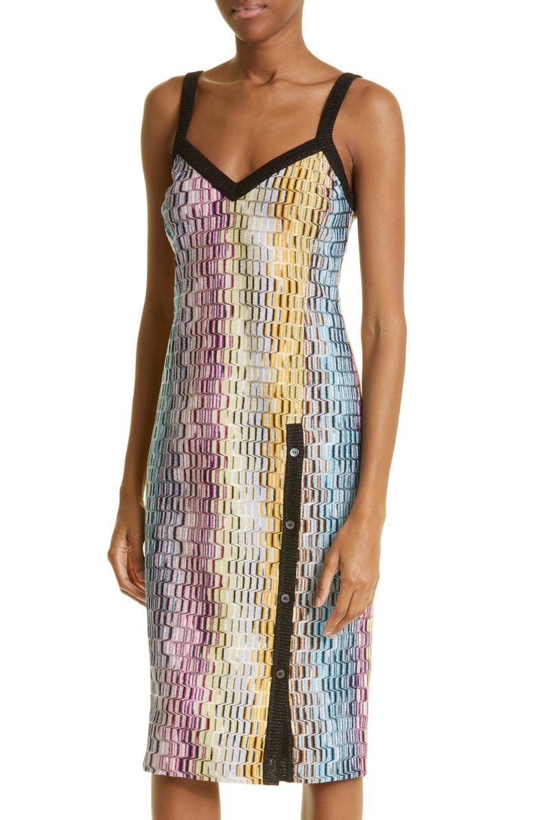 Missoni Vertical Meander Midi Sweater Dress, Alternate, color, 