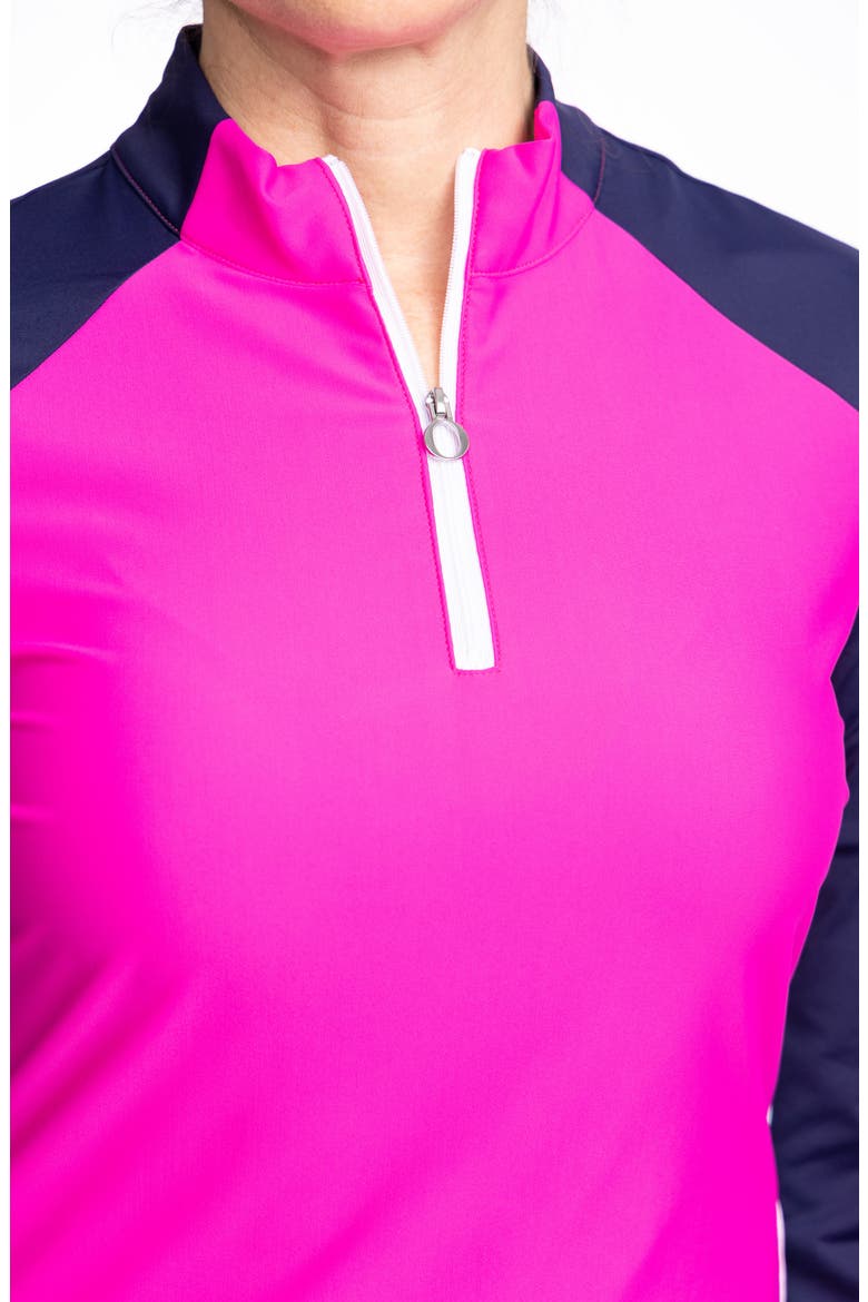 Cap to Tap Long Sleeve Polo Golf Top, Alternate, color, OPEN AIR PINK