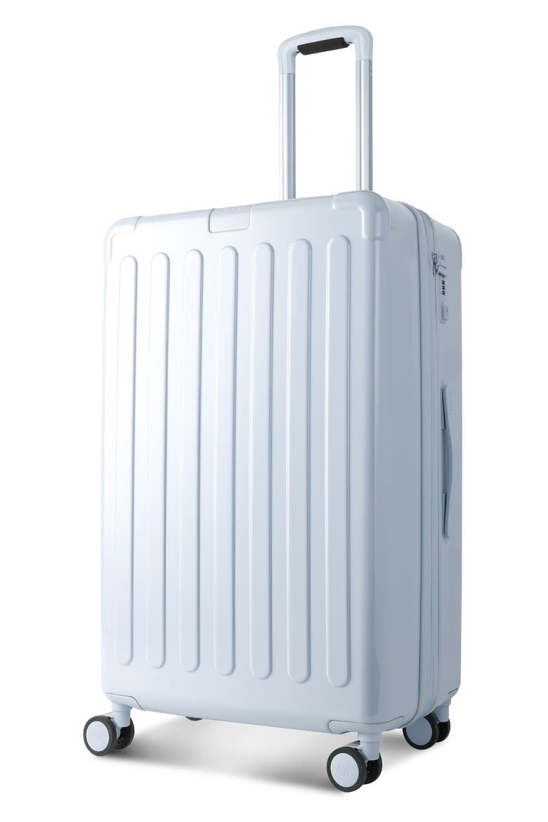 Nostos Glossy Large Spinner Suitcase, Alternate, color, AITHER BLUE