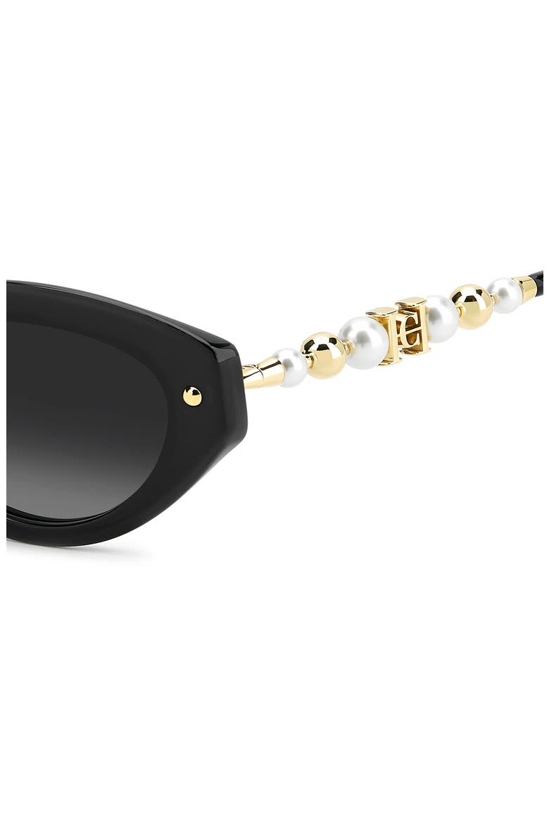 HER 0406/S 52mm Cat Eye Sunglasses, Alternate, color, BLACK/ DARK GREY SF