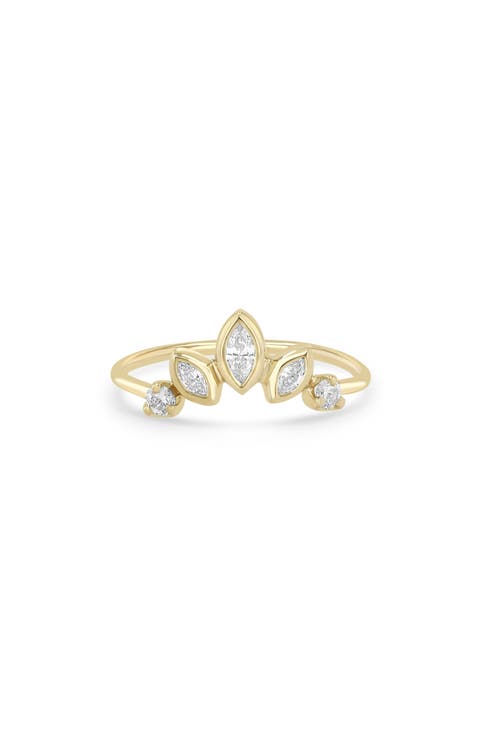 Marquise Diamond Fan Ring