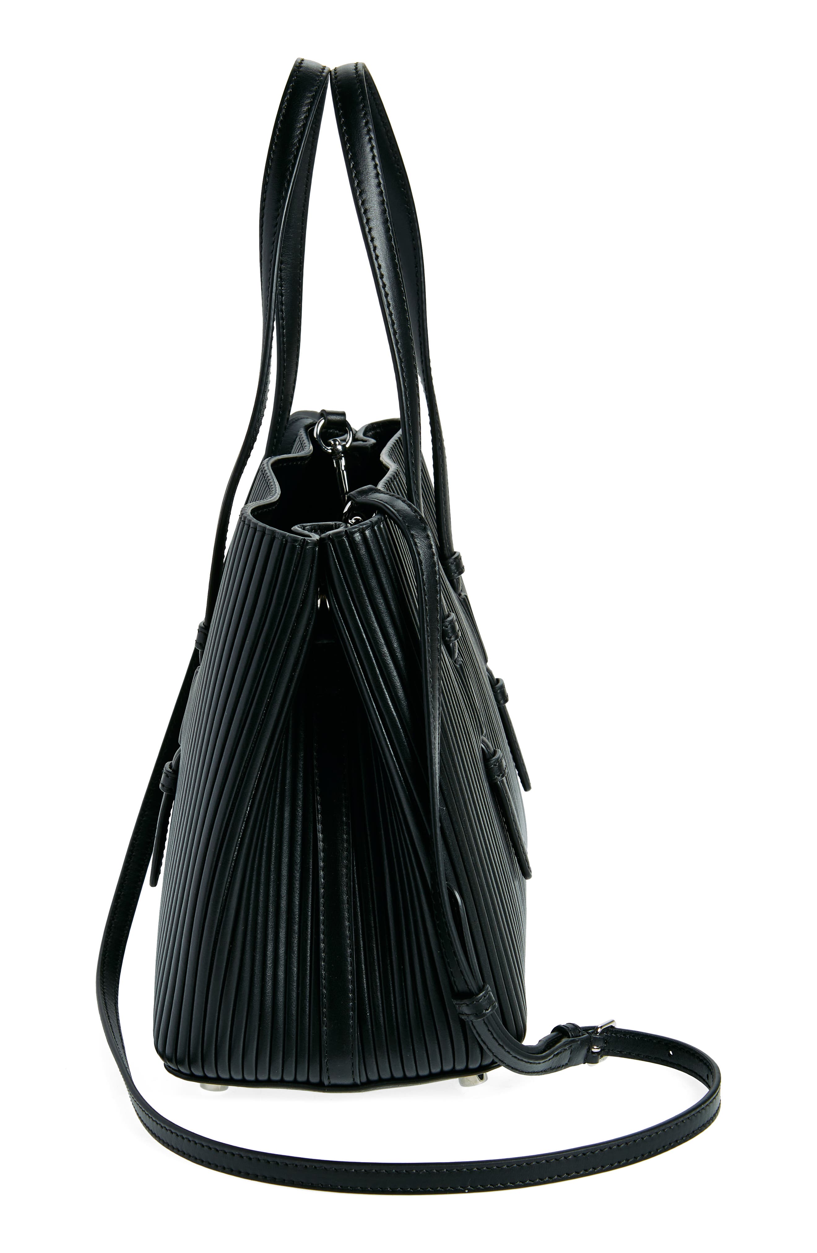 Alaïa Mina 25 Pleated Leather Tote, Alternate, color, 